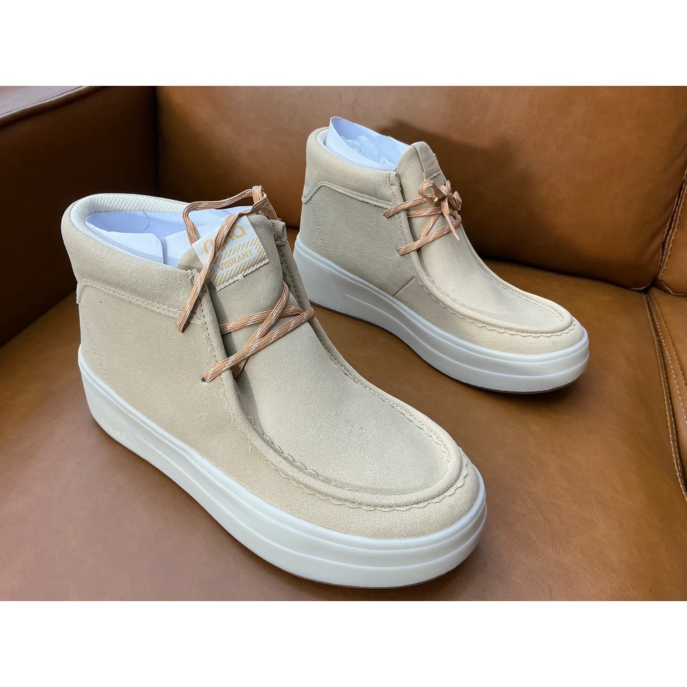 Ryka Vibrant Booties Womens 8.5W Latte Brown Washable Lace-Up Platform